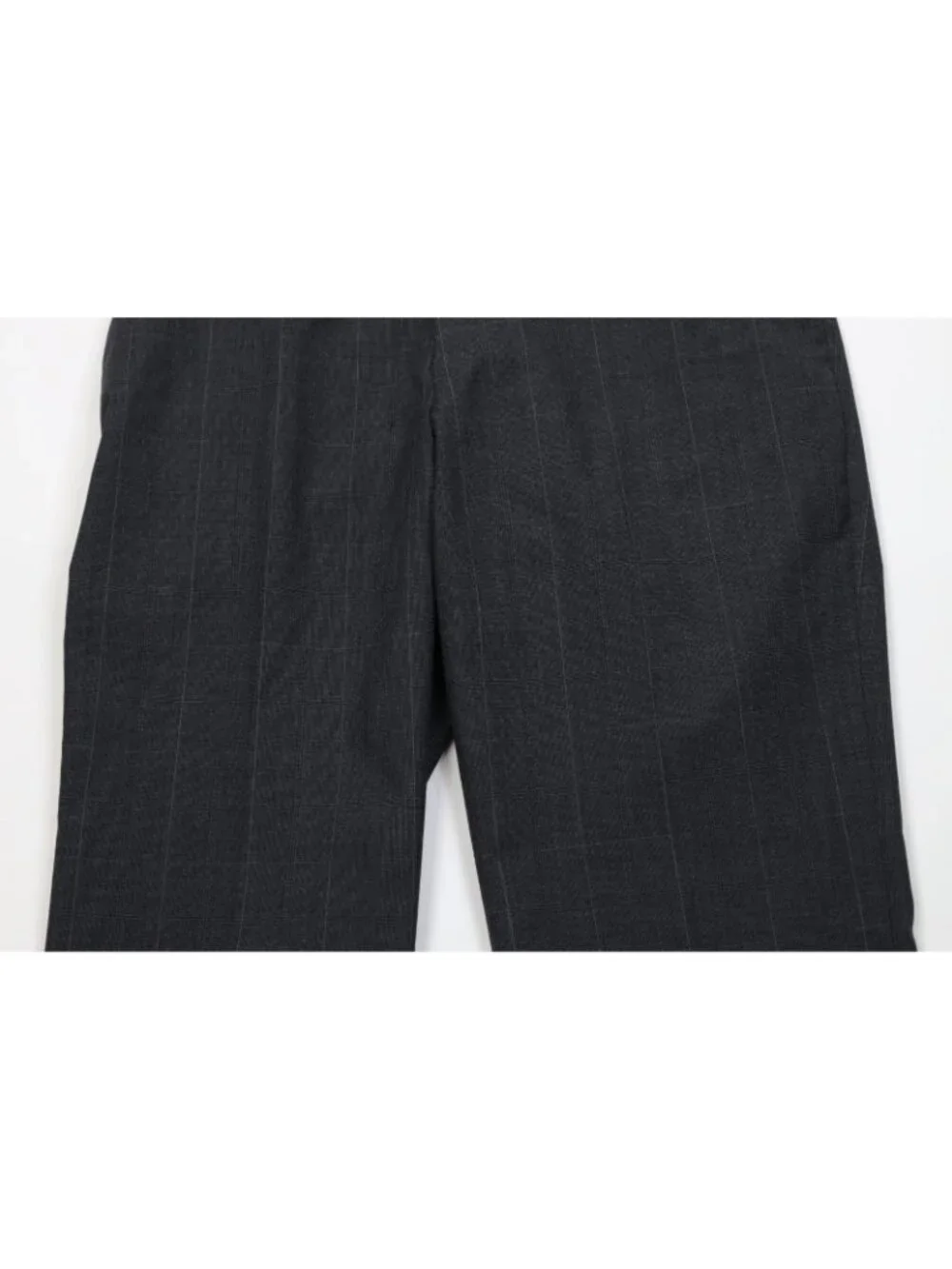 Vintage 70s Mens 46R 2 Piece Wool Suit Wide Leg Gray Plaid Suspenders 34x29 USA